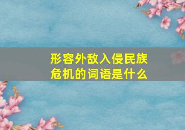 形容外敌入侵民族危机的词语是什么