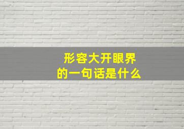 形容大开眼界的一句话是什么