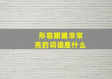 形容眼睛非常亮的词语是什么