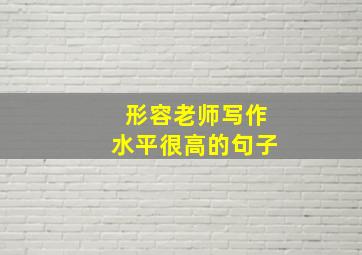 形容老师写作水平很高的句子