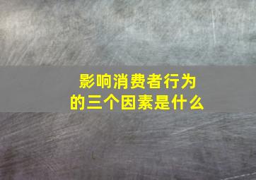 影响消费者行为的三个因素是什么