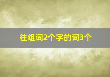 往组词2个字的词3个