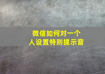 微信如何对一个人设置特别提示音