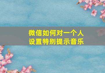 微信如何对一个人设置特别提示音乐