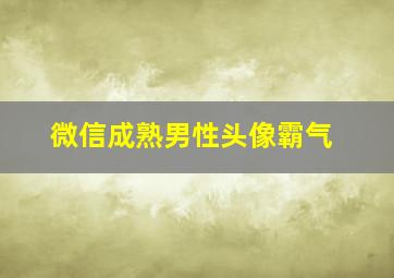 微信成熟男性头像霸气