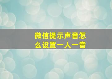 微信提示声音怎么设置一人一音