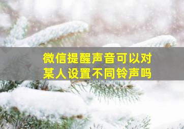 微信提醒声音可以对某人设置不同铃声吗