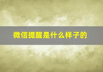 微信提醒是什么样子的