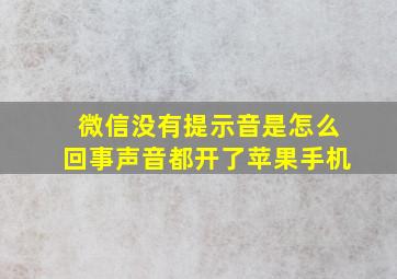 微信没有提示音是怎么回事声音都开了苹果手机