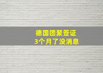 德国团聚签证3个月了没消息