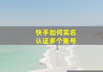 快手如何实名认证多个账号