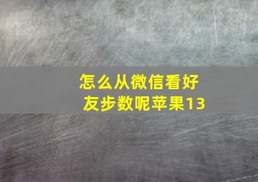 怎么从微信看好友步数呢苹果13