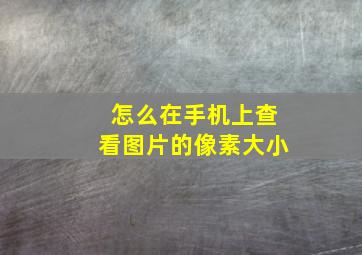 怎么在手机上查看图片的像素大小