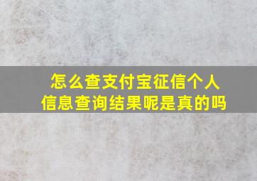 怎么查支付宝征信个人信息查询结果呢是真的吗