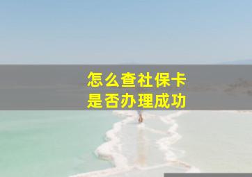 怎么查社保卡是否办理成功