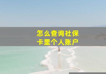 怎么查询社保卡里个人账户