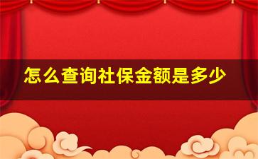 怎么查询社保金额是多少