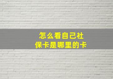 怎么看自己社保卡是哪里的卡