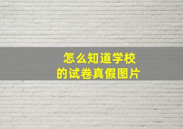 怎么知道学校的试卷真假图片