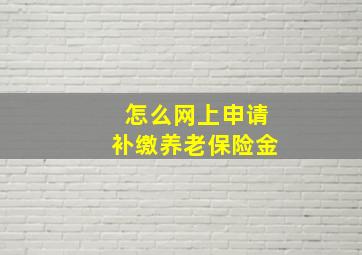 怎么网上申请补缴养老保险金