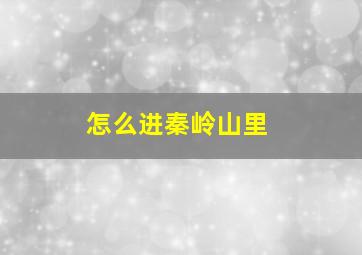 怎么进秦岭山里