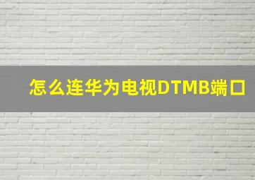 怎么连华为电视DTMB端口