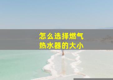 怎么选择燃气热水器的大小