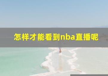 怎样才能看到nba直播呢