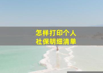 怎样打印个人社保明细清单