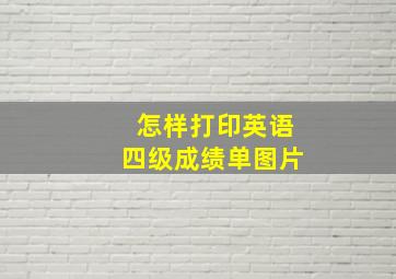 怎样打印英语四级成绩单图片