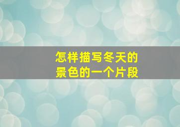 怎样描写冬天的景色的一个片段