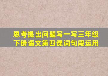 思考提出问题写一写三年级下册语文第四课词句段运用