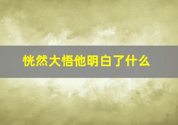 恍然大悟他明白了什么