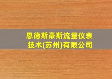 恩德斯豪斯流量仪表技术(苏州)有限公司