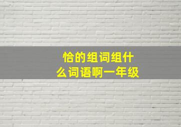 恰的组词组什么词语啊一年级