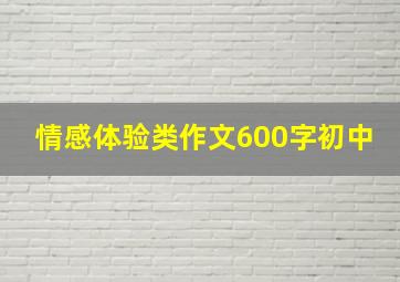 情感体验类作文600字初中