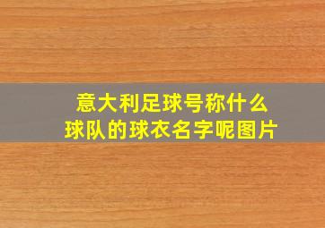 意大利足球号称什么球队的球衣名字呢图片