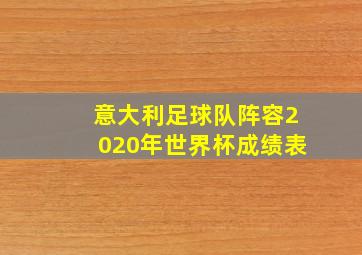 意大利足球队阵容2020年世界杯成绩表