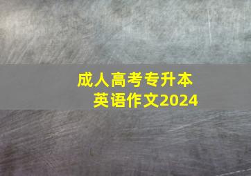 成人高考专升本英语作文2024