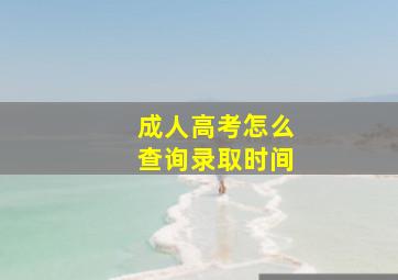 成人高考怎么查询录取时间