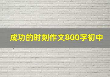 成功的时刻作文800字初中