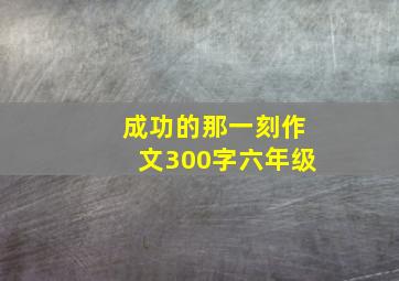 成功的那一刻作文300字六年级