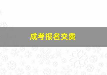 成考报名交费