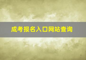 成考报名入口网站查询