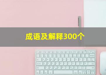 成语及解释300个