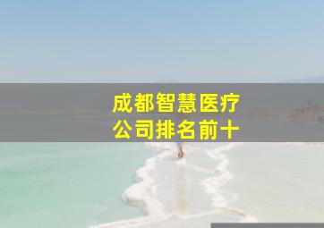 成都智慧医疗公司排名前十