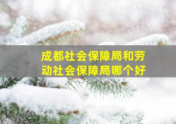 成都社会保障局和劳动社会保障局哪个好