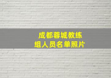 成都蓉城教练组人员名单照片