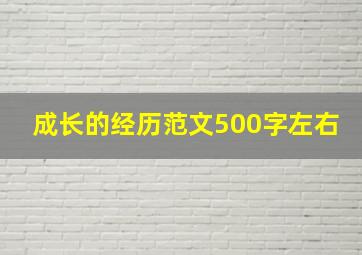 成长的经历范文500字左右