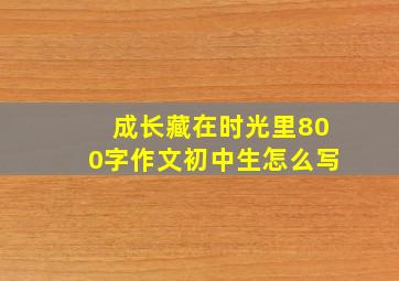 成长藏在时光里800字作文初中生怎么写